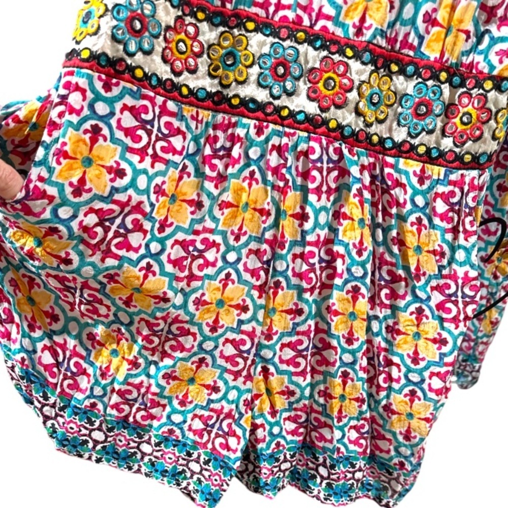 Boston Proper multicolor tile printed romper s - Picture 5 of 13